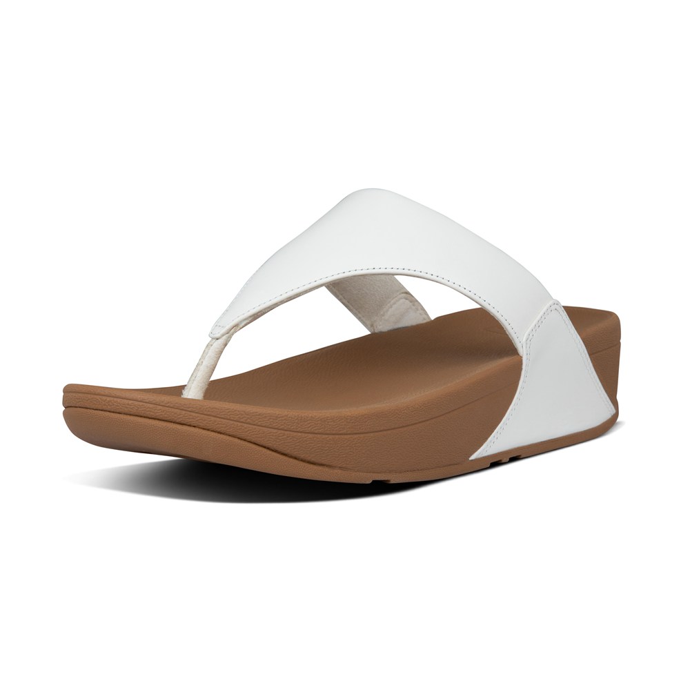 Fitflop Womens Sandals White - Lulu Leather Toe-post - EH6401382